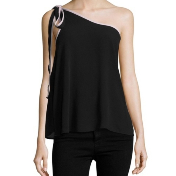 Free People One Shoulder Black Lilac Top - Picture 1 of 10
